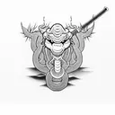 Snake Oni Sword tattoo design idea