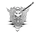 Snake Oni Sword tattoo design idea