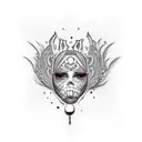  women face whit gangsta elements  tattoo design idea