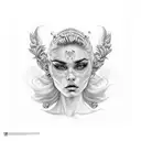  women face whit gangsta elements  tattoo design idea