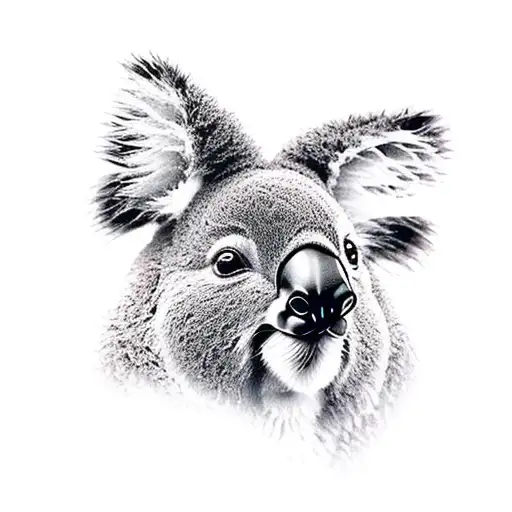 kangaroo, koala, elk, australian flora tattoo design idea