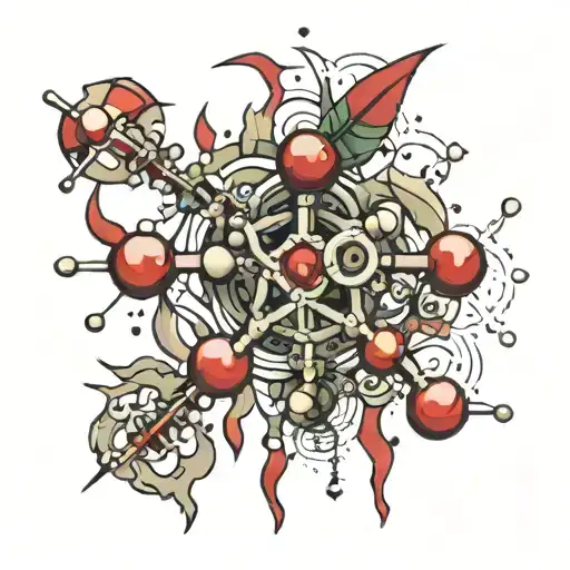 thc molecule tattoo design idea