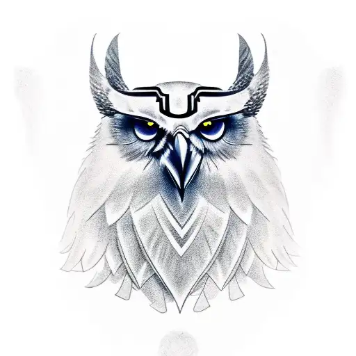God Odin with Ravens and owls tattoo design idea