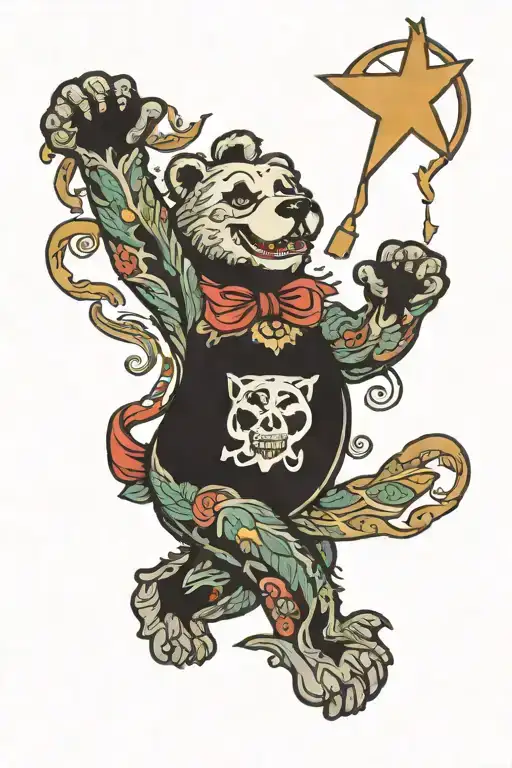 Grateful Dead dancing bear tattoo design idea