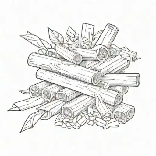 rigatoni pasta tattoo design idea