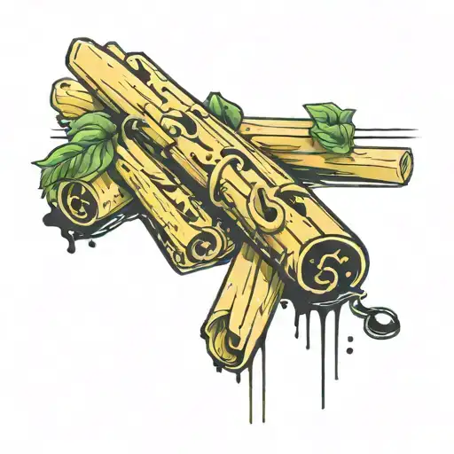 rigatoni pasta tattoo design idea