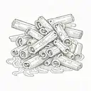 rigatoni pasta tattoo design idea