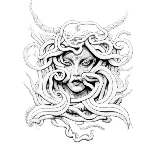 Medusa as a tarot card tattoo design idea
