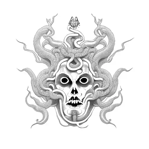 Medusa as a tarot card tattoo design idea