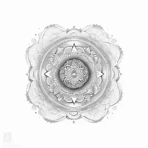 spiritual mandala tattoo design idea