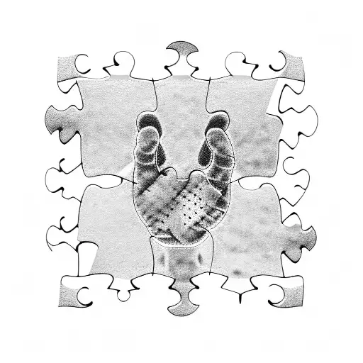 autism puzzle piece tattoo design idea