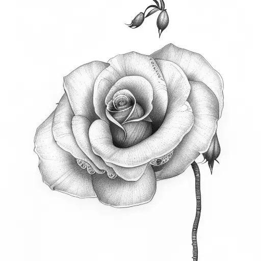rose, snowdrop and poppy flowers tattoo design idea