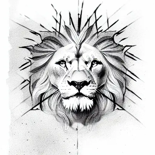 Cross, Lion, Jesus tattoo design idea
