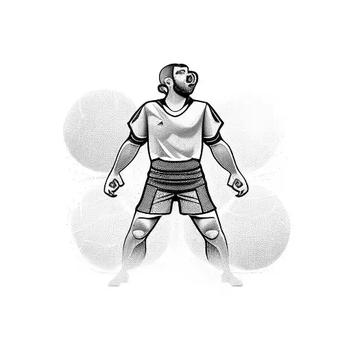 A handball player transforming into a video game character tattoo design idea