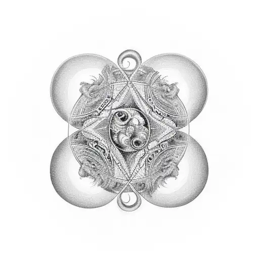 Ying and yang in swinging pendulum tattoo design idea