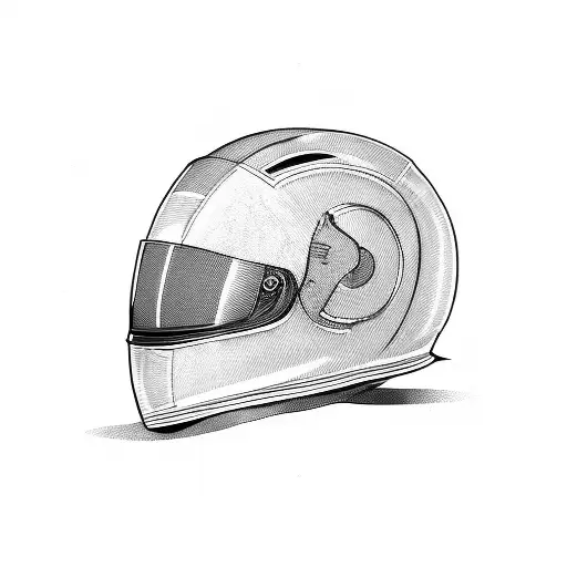 Motorcycle helmet with a razor blade design tattoo design idea