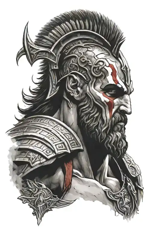 ares god of war tattoo design idea