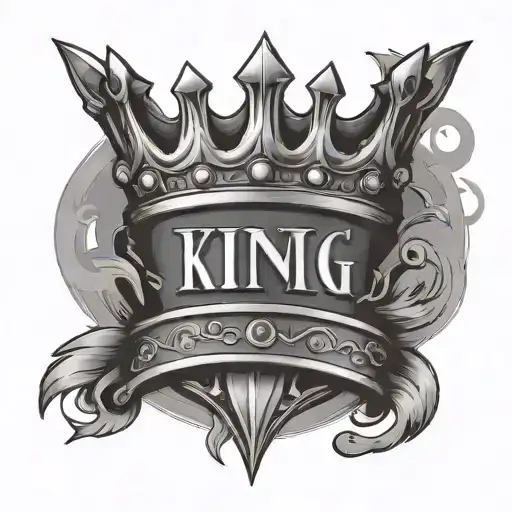King Crown with roman numeral 3 tattoo design idea