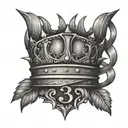 King Crown with roman numeral 3 tattoo design idea