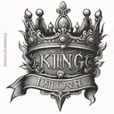 King Crown with roman numeral 3 tattoo design idea