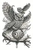 calcifer et owl flying tattoo design idea