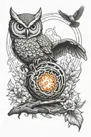 calcifer et owl flying tattoo design idea