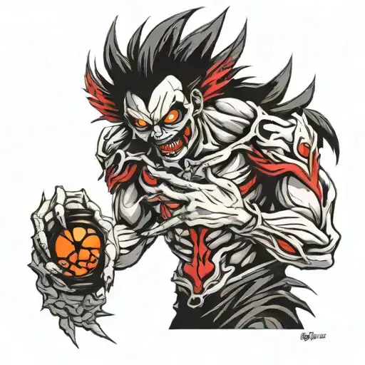 death note hands of ryuk and ligth tattoo design idea