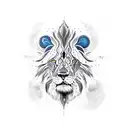 Kid Cudi lyric "heart of a lion" with a lion mural and space tattoo design idea