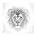 Kid Cudi lyric "heart of a lion" with a lion mural and space tattoo design idea