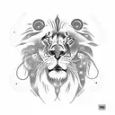 Kid Cudi lyric "heart of a lion" with a lion mural and space tattoo design idea
