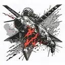 Create a tattoo of a pilot harnessing the power of thunder and lightning in a black and grey style tattoo design idea