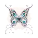 3D butterfly tattoo design idea
