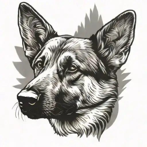 german shepherd dog tattoo design idea