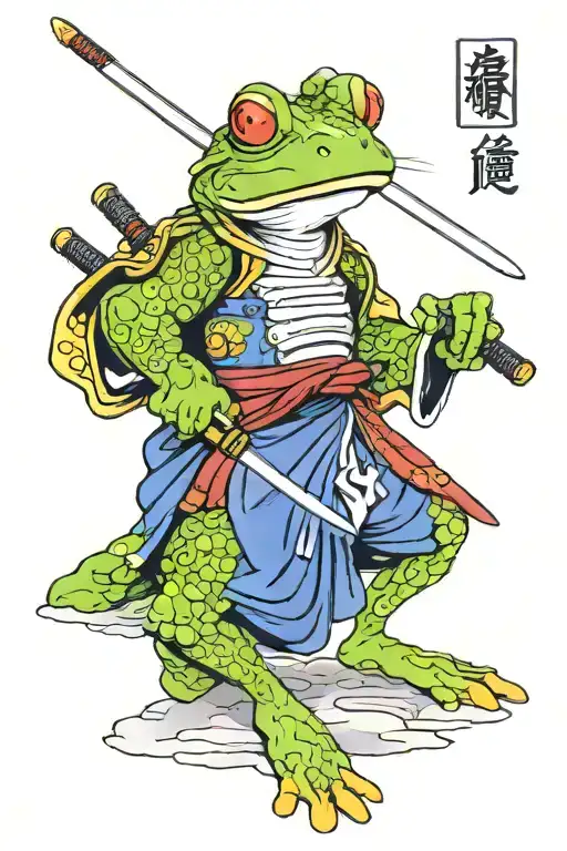 frog samurai tattoo design idea