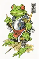 frog samurai tattoo design idea
