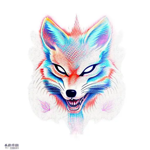 kitsune mask tattoo design idea