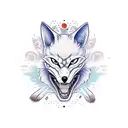 kitsune mask tattoo design idea