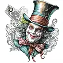 Alice in wonderland mad hatter tattoo design idea