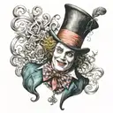 Alice in wonderland mad hatter tattoo design idea