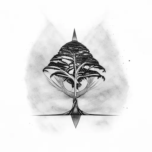 bunya tree with boomerang  tattoo design idea