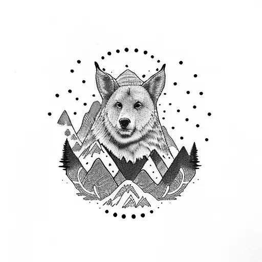 mountains, animals, music, mental health tattoo design idea