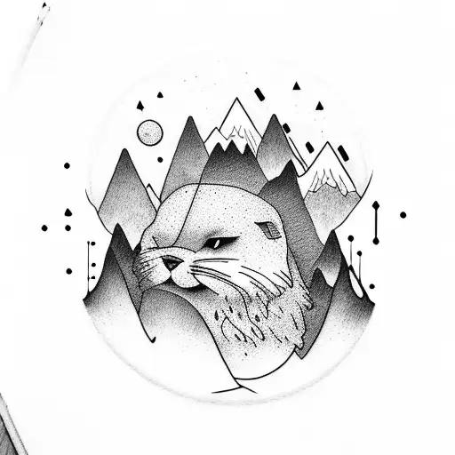 mountains, animals, music, mental health tattoo design idea