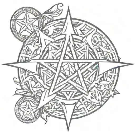 pentagram star tattoo design idea