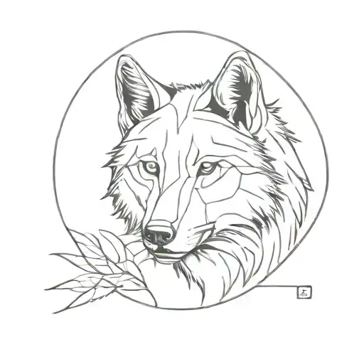 wolf and eye  tattoo design idea