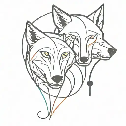 wolf and eye, pain, love, time tattoo design idea