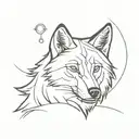 wolf and eye  tattoo design idea
