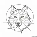 wolf and eye  tattoo design idea