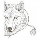 wolf and eye, pain, love, time, new way, women tattoo design idea