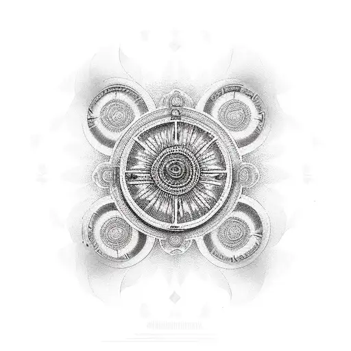 wheel of buddhism tattoo design idea