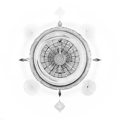 wheel of buddhism, middle path of buddhism tattoo design idea